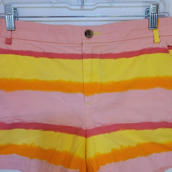 Gap Woman's Size 12 Sunkissed Shorts Khakis By Gap Stripes - Picture 2 of 6